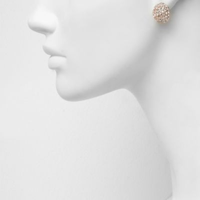 Rose gold tone stone stud earrings